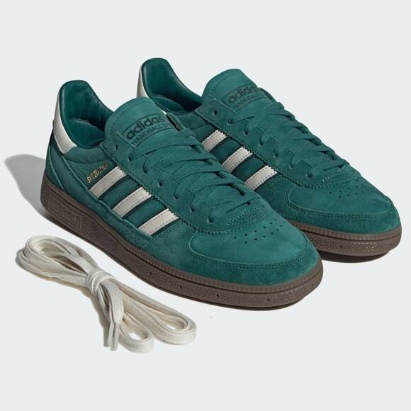 NEW ADIDAS men's handball spezial sneakers in collegiate green/cloud white